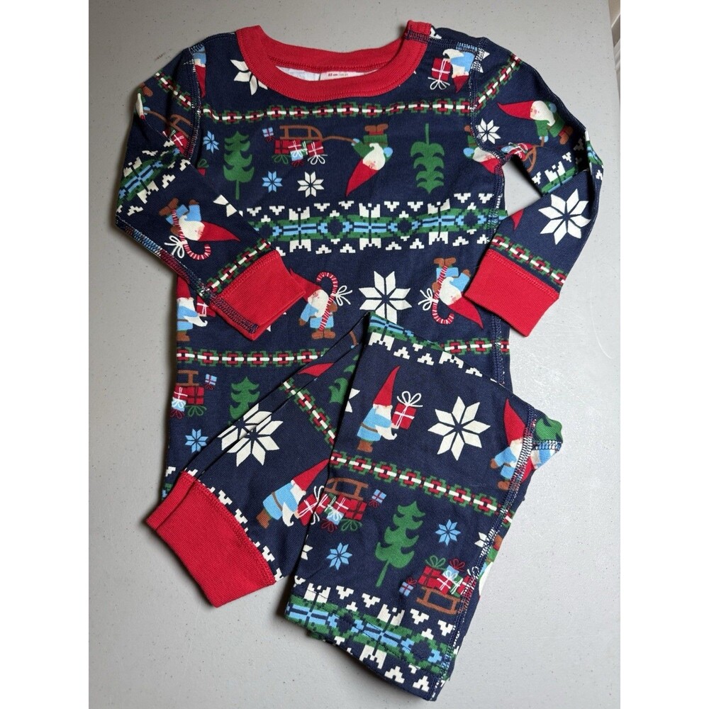Hanna Andersson Baby Pajamas PJs Christmas 85cm 2T Gnomes Boys NWT